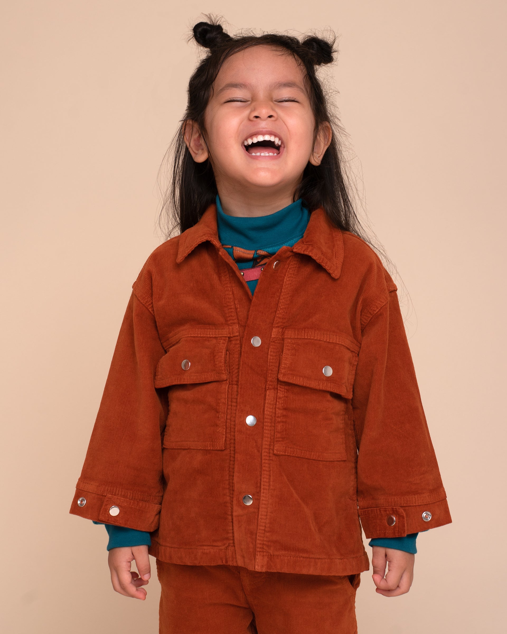 Corduroy Shacket - Warm Brown