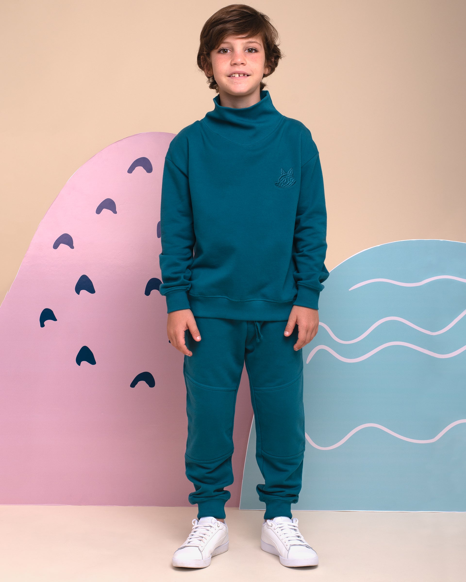 Pima Cotton Funnelneck Sweatshirt