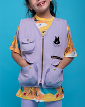 Kids Cargo Utility Vest Lavender | Multi Pocket Zip Up