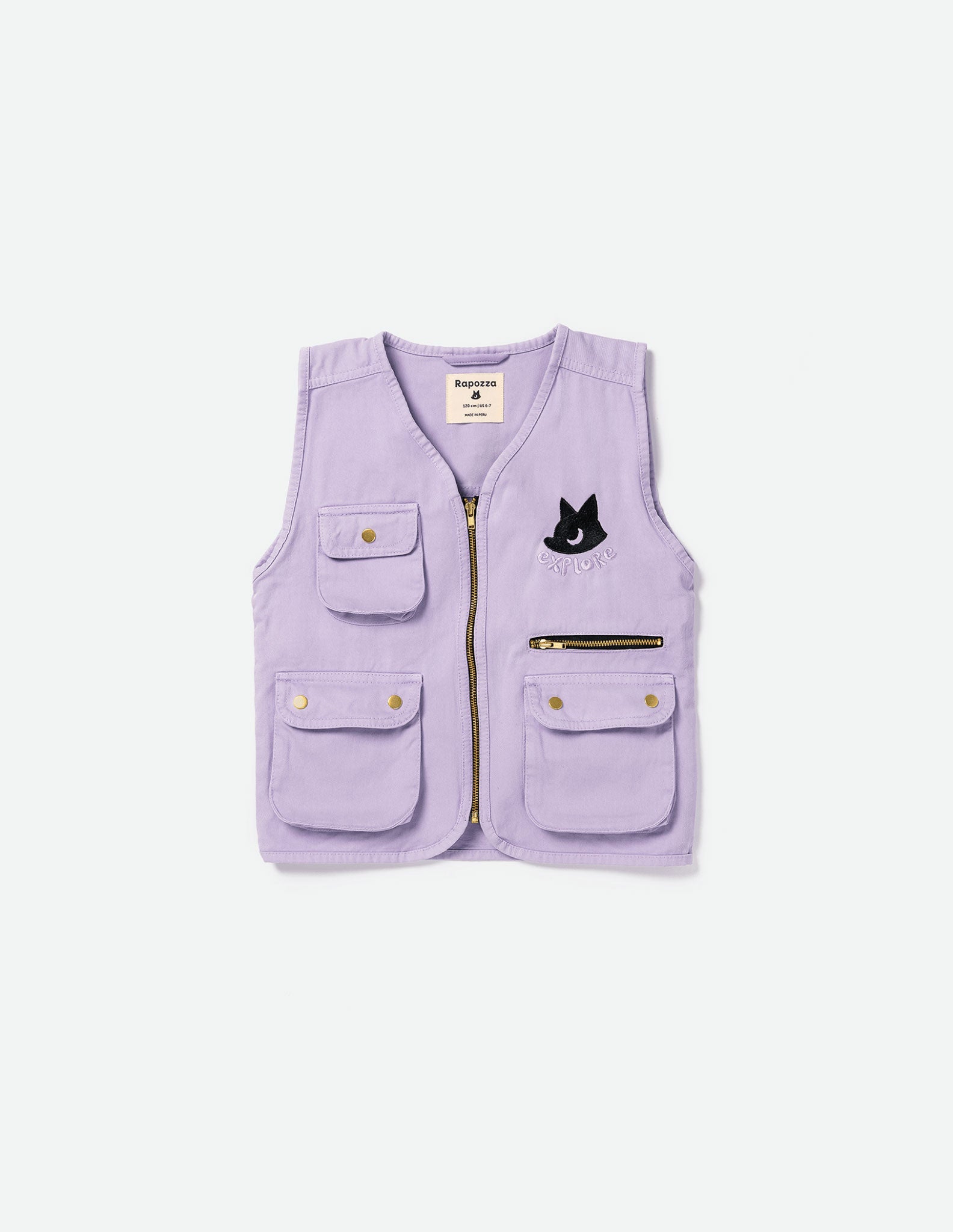 Kids Cargo Utility Vest Lavender | Multi Pocket Zip Up