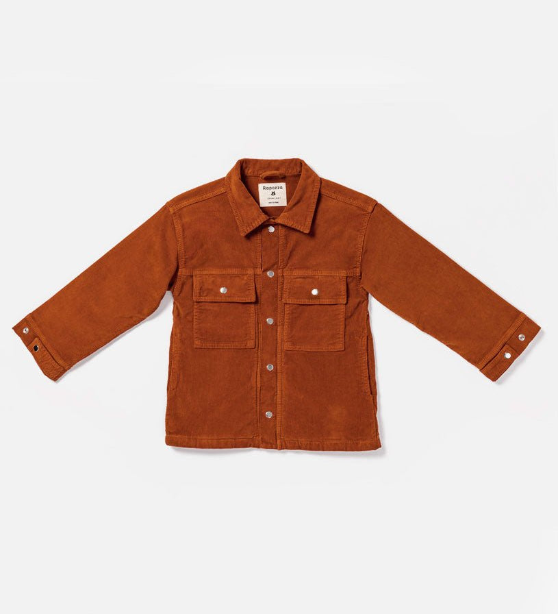 Kids Brown Corduroy Jacket - Unisex, Warm & Lightweight Outerwear - RAPOZZA SQUAD