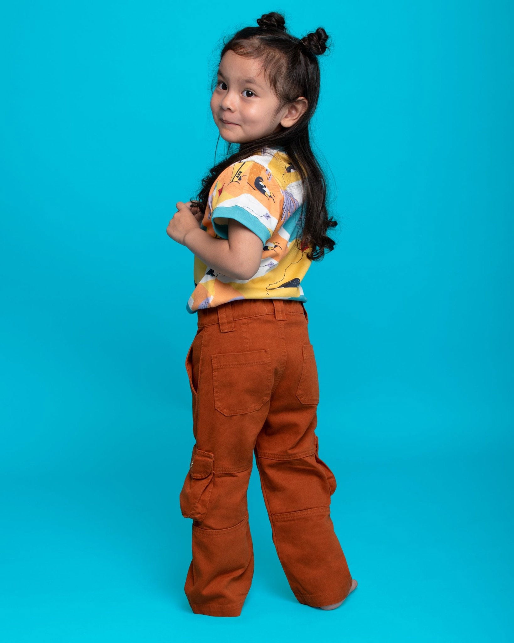 Kids Cargo Pants Brown| Adjustable Waist & Pockets - RAPOZZA SQUAD