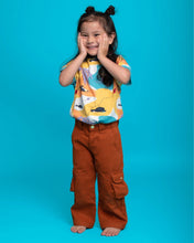 Kids Cargo Pants Brown| Adjustable Waist & Pockets - RAPOZZA SQUAD