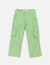 Kids Cargo Pants Green| Adjustable Waist & Pockets - RAPOZZA SQUAD
