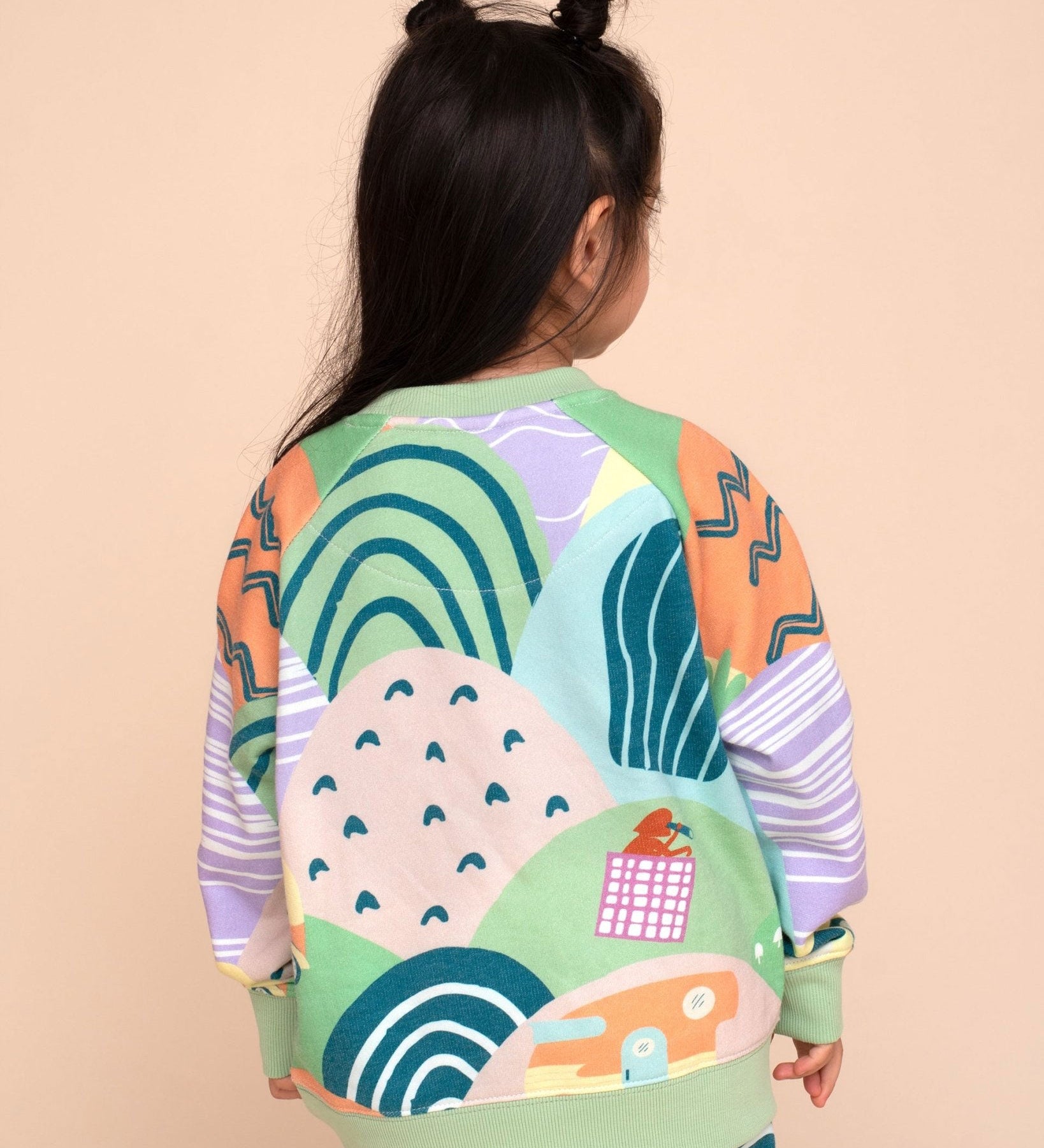 Kids Pima Cotton Sweatshirt Landscape Print | Soft Organic Pullover - RAPOZZA SQUAD