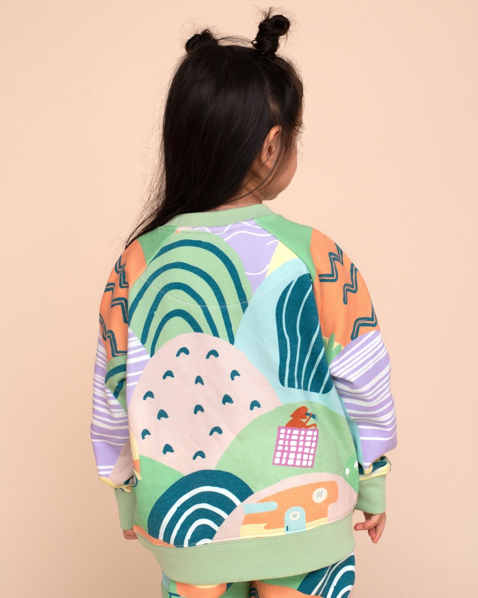 Kids Pima Cotton Sweatshirt Landscape Print | Soft Organic Pullover - RAPOZZA SQUAD