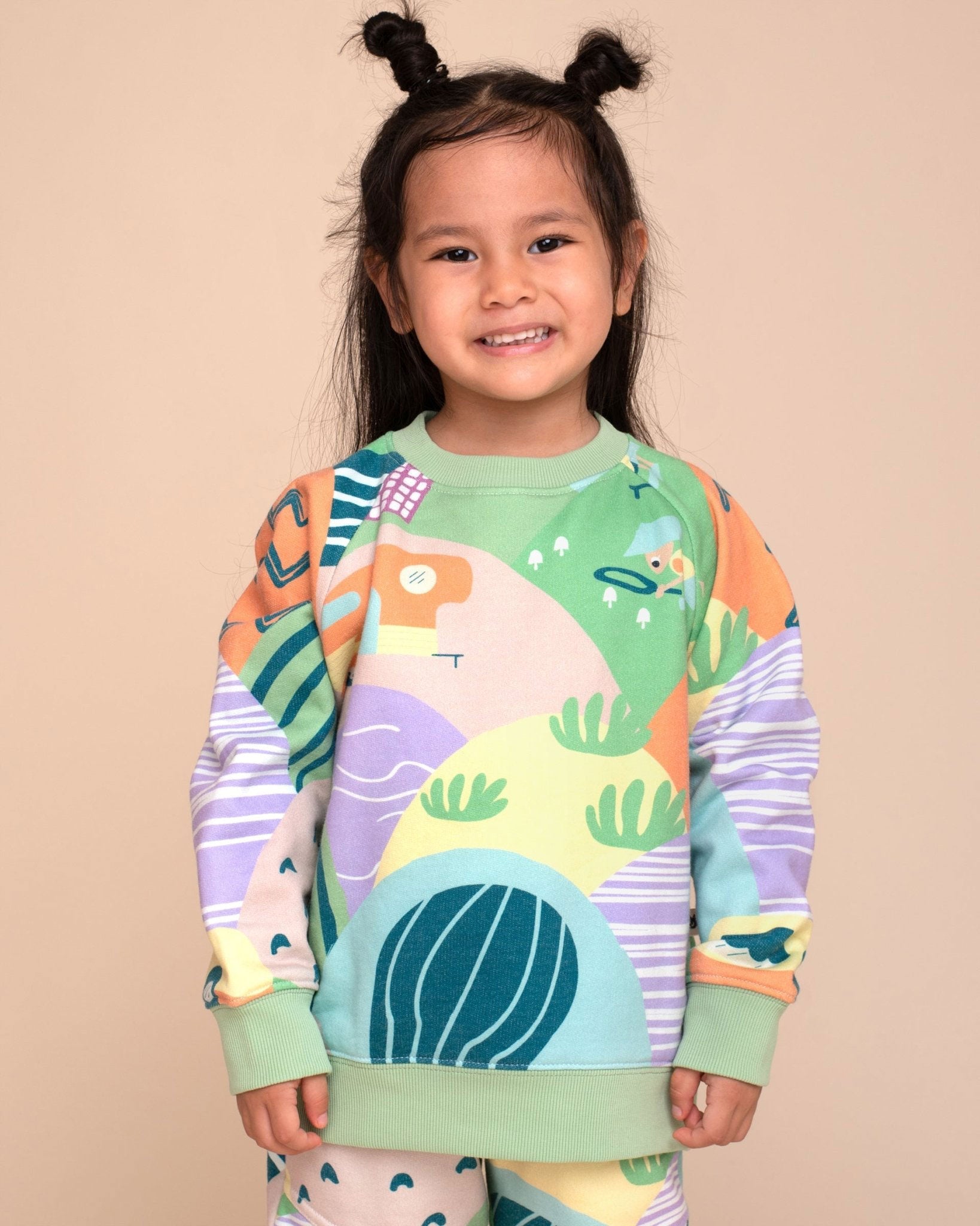 Kids Pima Cotton Sweatshirt Landscape Print | Soft Organic Pullover - RAPOZZA SQUAD