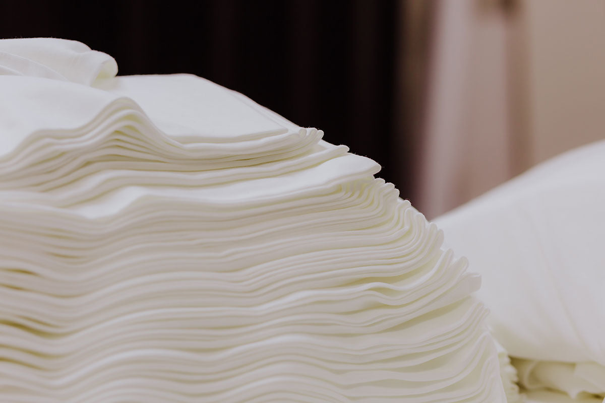 Stack of white peruvian pima cotton