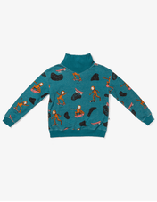 Pima Cotton Funnelneck Sweatshirt - Heathered Retro Skater Sas - RAPOZZA SQUAD