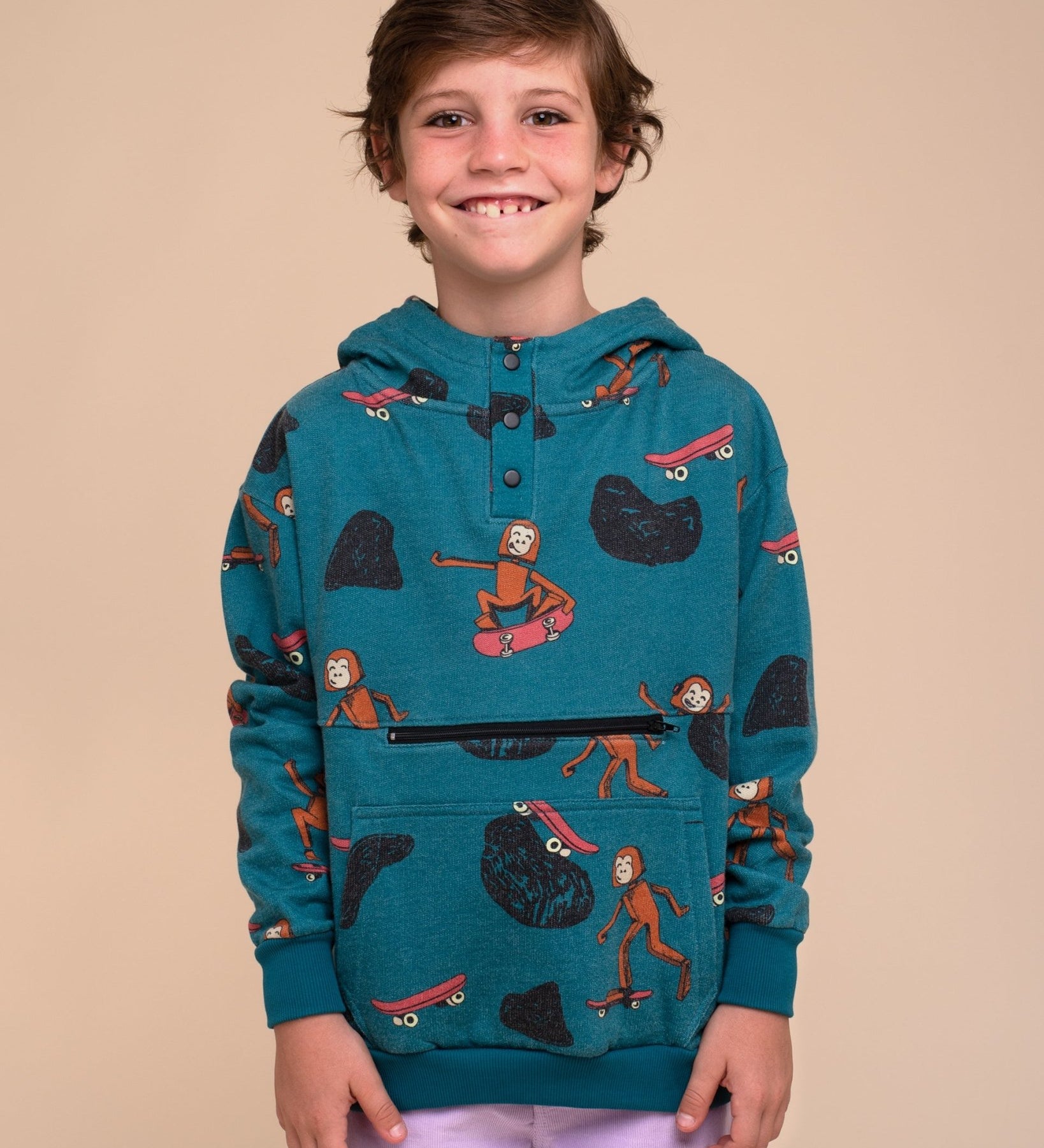 Pima Cotton Hoodie - Heathered Retro Skater Sas - RAPOZZA SQUAD