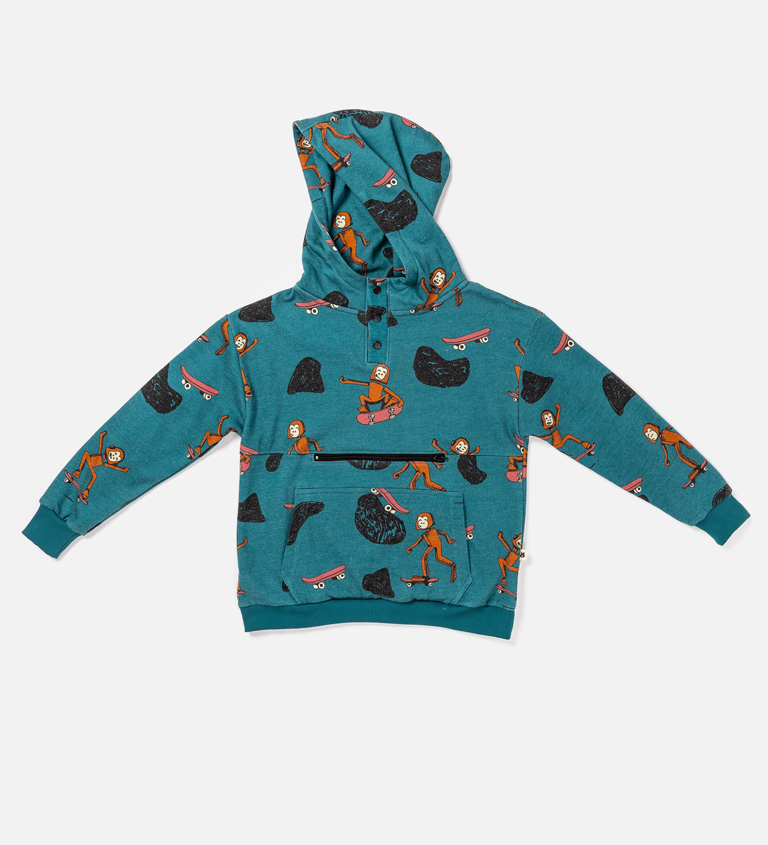 Pima Cotton Hoodie - Heathered Retro Skater Sas - RAPOZZA SQUAD