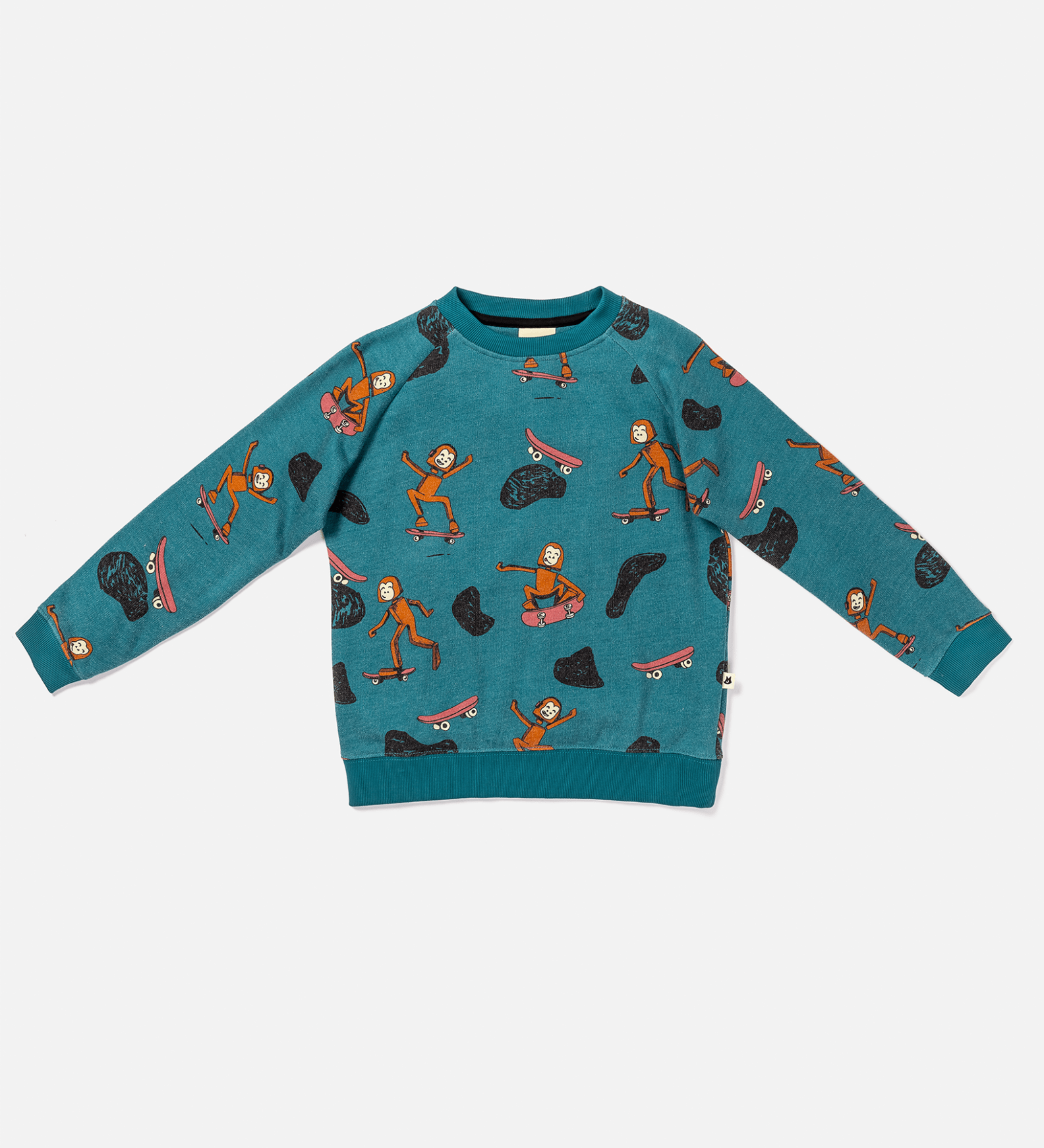 Pima Cotton Sweatshirt - Heathered Retro Skater Sas - RAPOZZA SQUAD