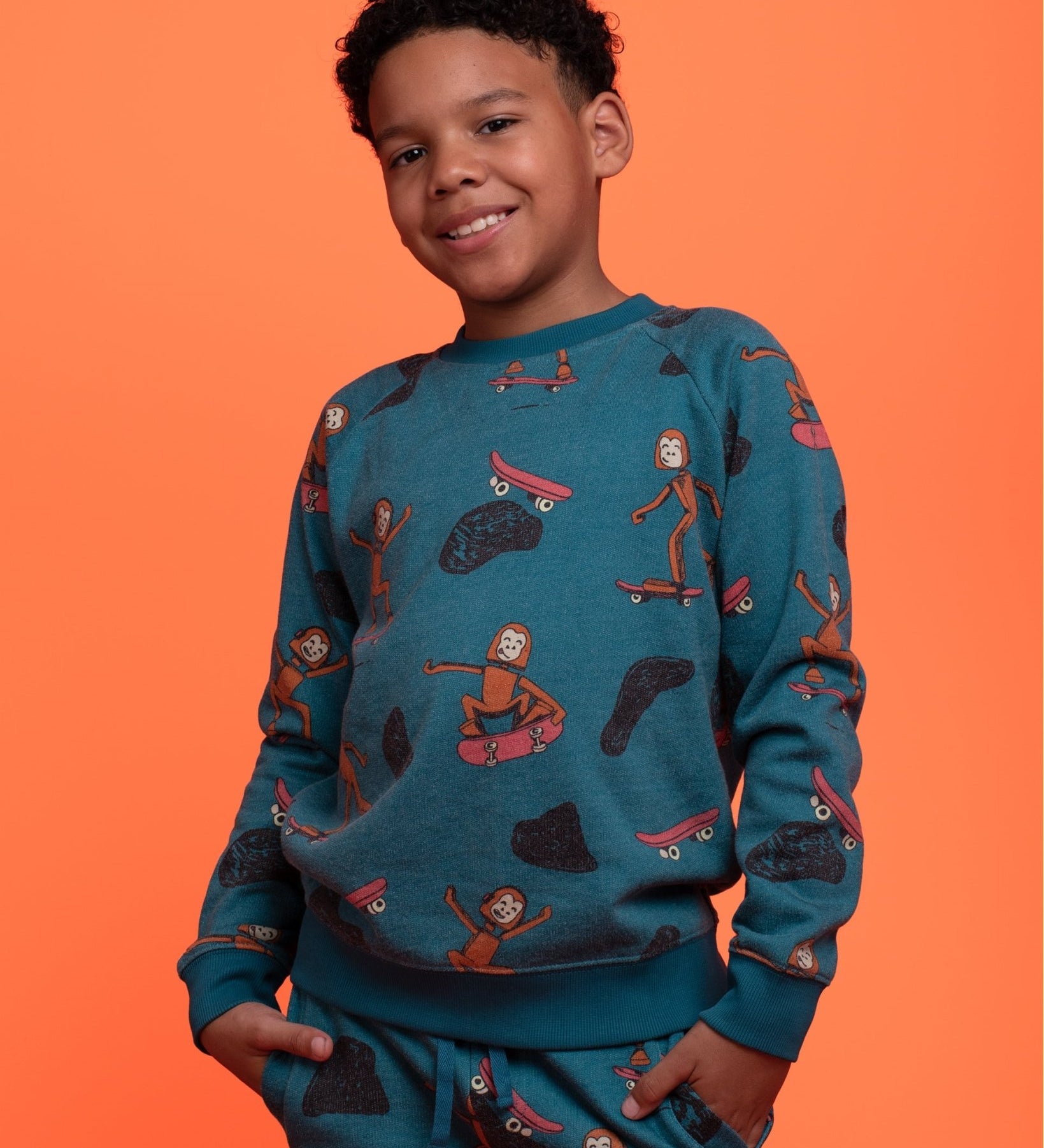 Pima Cotton Sweatshirt - Heathered Retro Skater Sas - RAPOZZA SQUAD