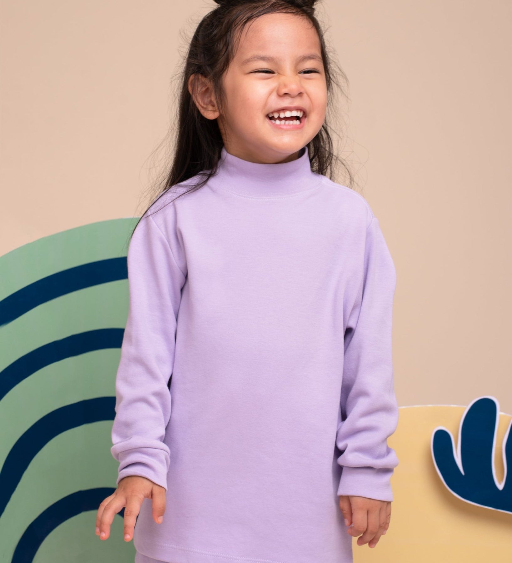 Tangüis Cotton Mock Neck Long Sleeve Tee - Solid - RAPOZZA SQUAD