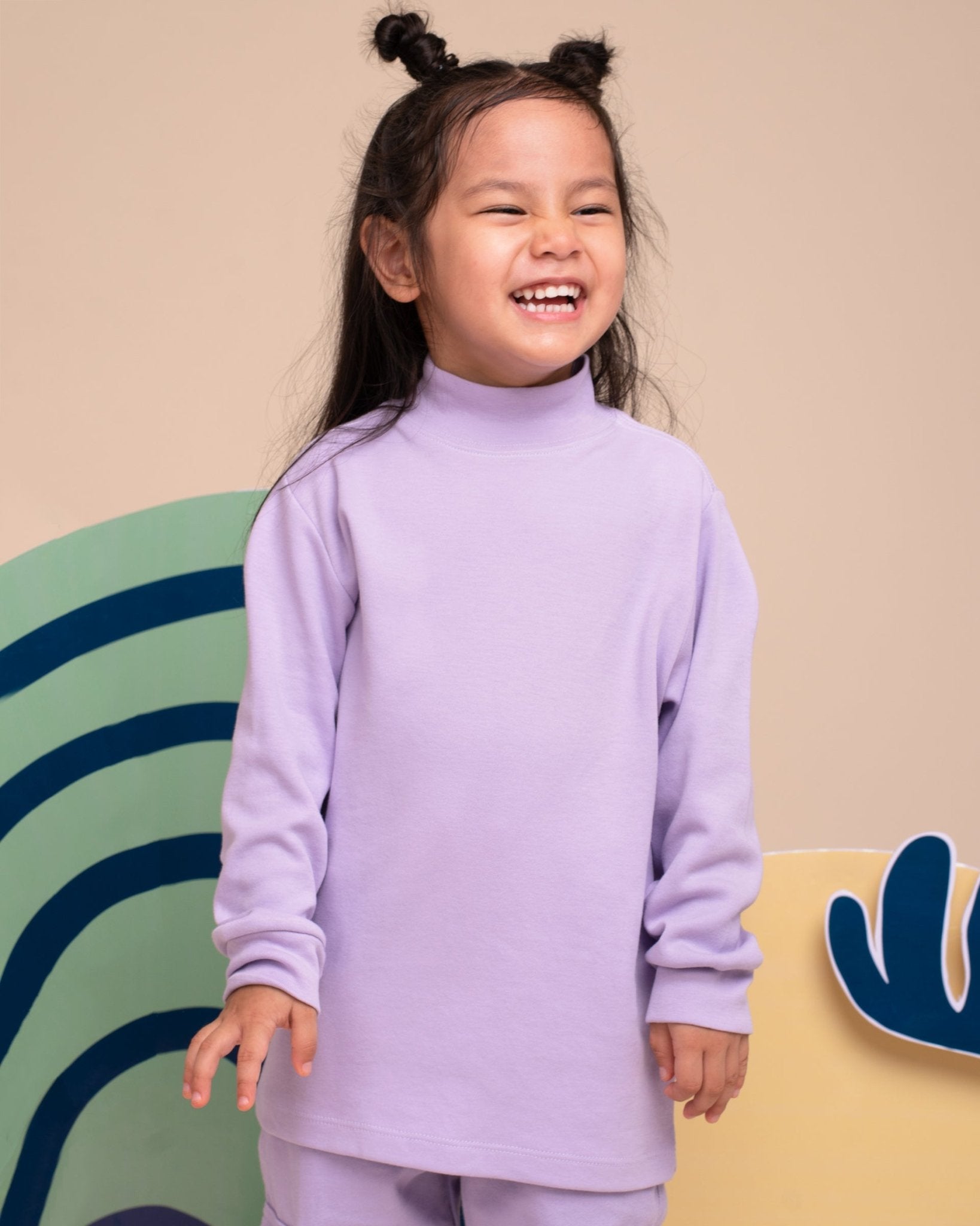 Tangüis Cotton Mock Neck Long Sleeve Tee - Solid - RAPOZZA SQUAD