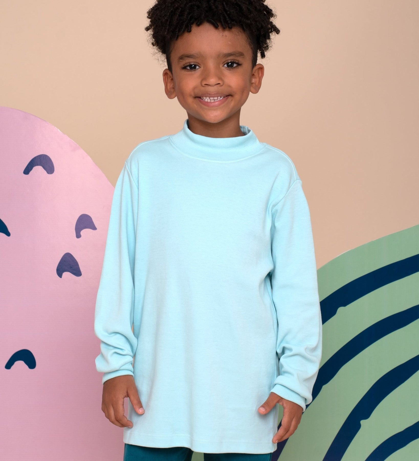Tangüis Cotton Mock Neck Long Sleeve Tee - Solid - RAPOZZA SQUAD