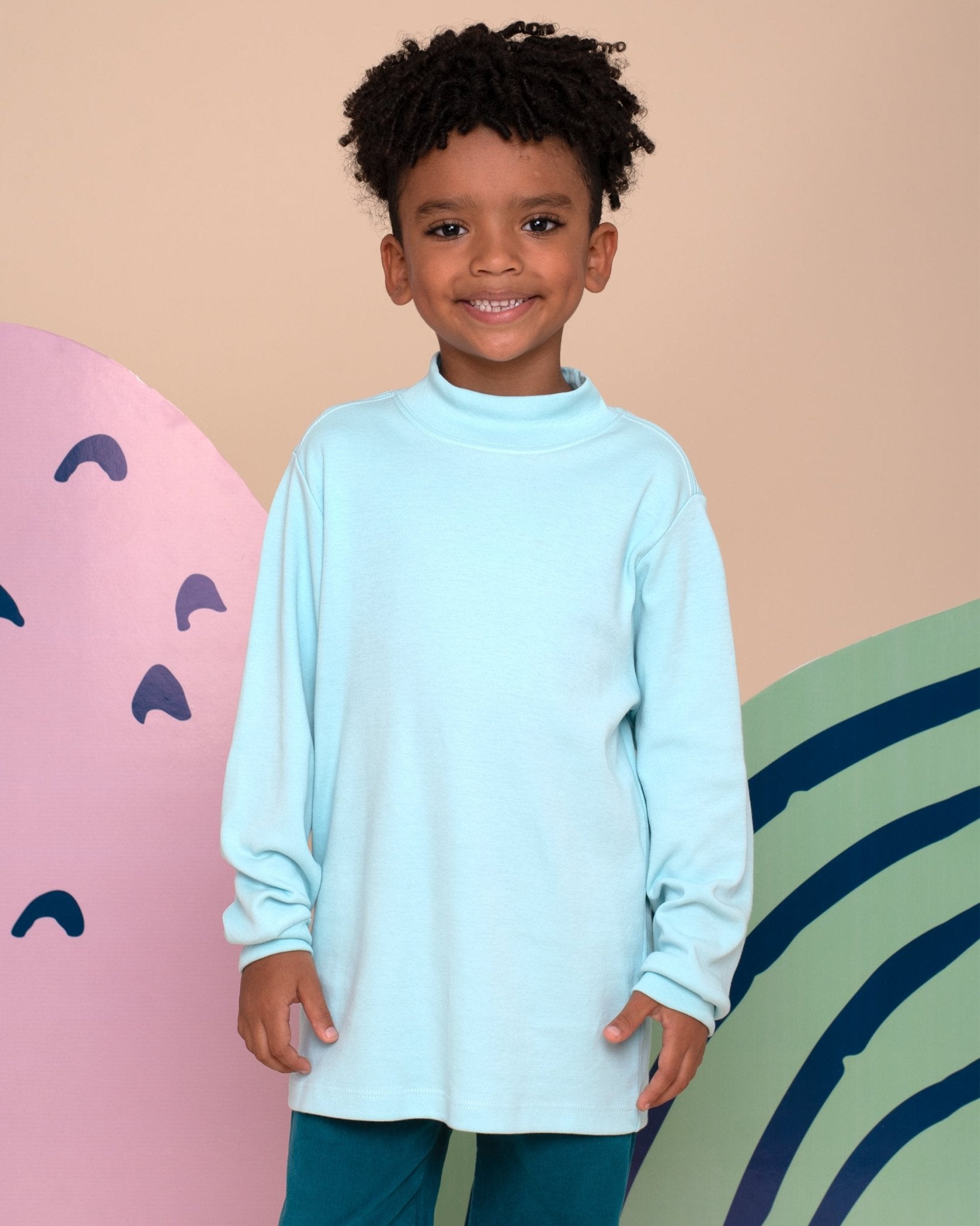 Tangüis Cotton Mock Neck Long Sleeve Tee - Solid - RAPOZZA SQUAD
