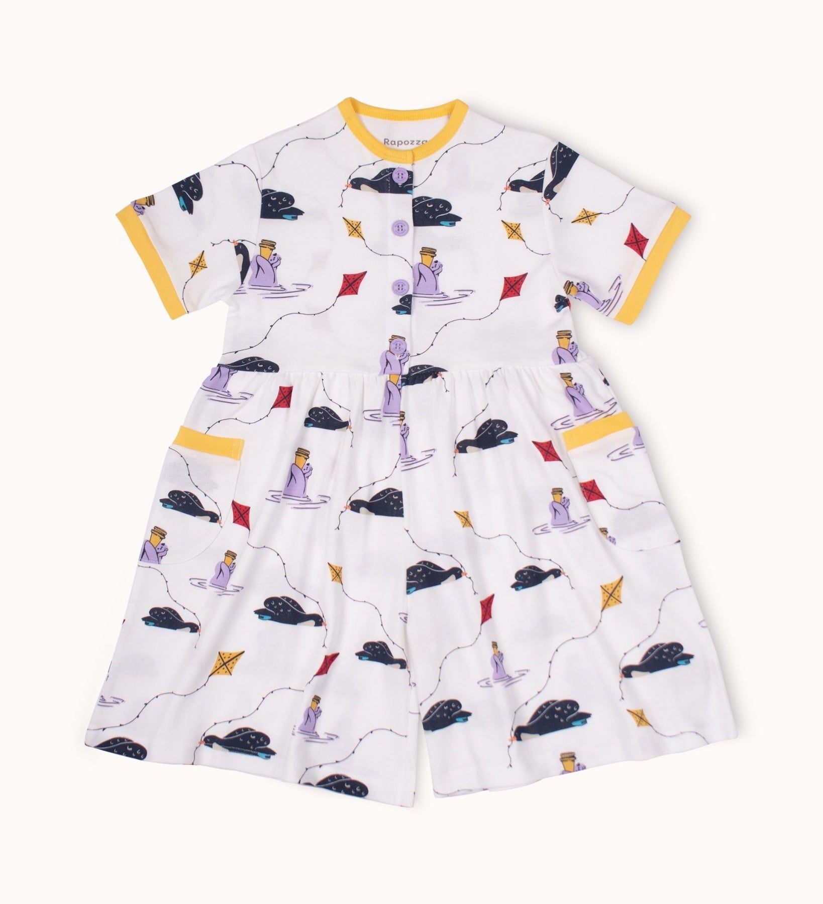 Wide leg Ribbed Romper - Birdwatch - RAPOZZA SQUAD